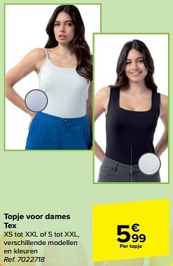 Promotions Topje voor dames tex - Tex - Valide de 27/03/2024 à 08/04/2024 chez Carrefour