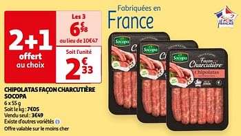 Promoties Chipolatas façon charcutière socopa - Socopa - Geldig van 26/03/2024 tot 01/04/2024 bij Auchan