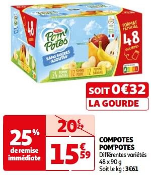 Promoties Compotes pom`potes - Materne - Geldig van 26/03/2024 tot 01/04/2024 bij Auchan