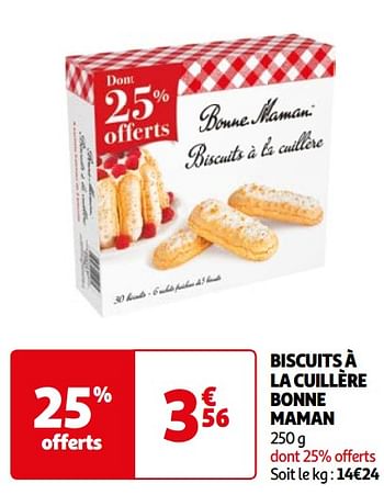 Promotions Biscuits à la cuillère bonne maman - Bonne Maman - Valide de 26/03/2024 à 01/04/2024 chez Auchan Ronq