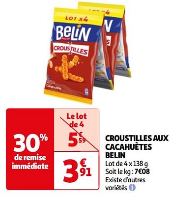 Promoties Croustilles aux cacahuètes belin - Belin - Geldig van 26/03/2024 tot 01/04/2024 bij Auchan