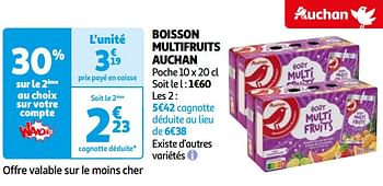 Promotions Boisson multifruits auchan - Produit Maison - Auchan Ronq - Valide de 26/03/2024 à 01/04/2024 chez Auchan Ronq