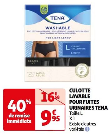 Promotions Culotte lavable pour fuites urinaires tena - Tena - Valide de 26/03/2024 à 01/04/2024 chez Auchan Ronq