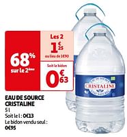 Promotions Eau de source cristaline - Cristaline - Valide de 26/03/2024 à 01/04/2024 chez Auchan Ronq