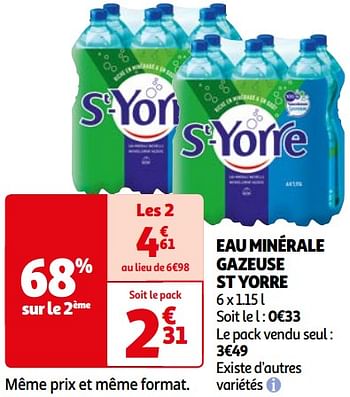 Promotions Eau minérale gazeuse st yorre - St Yorre - Valide de 26/03/2024 à 01/04/2024 chez Auchan Ronq