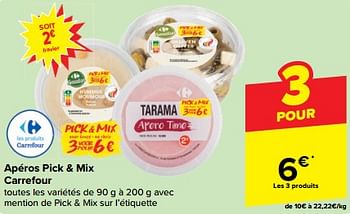 Promoties Apéros pick + mix carrefour - Huismerk - Carrefour  - Geldig van 27/03/2024 tot 08/04/2024 bij Carrefour
