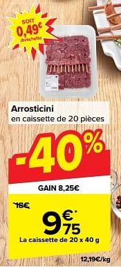 Promoties Arrosticini - Huismerk - Carrefour  - Geldig van 27/03/2024 tot 08/04/2024 bij Carrefour