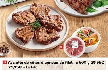 Promoties Assiette de côtes d’agneau au filet - Huismerk - Carrefour  - Geldig van 27/03/2024 tot 08/04/2024 bij Carrefour