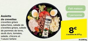 Promoties Assiette de crevettes - Huismerk - Carrefour  - Geldig van 27/03/2024 tot 08/04/2024 bij Carrefour