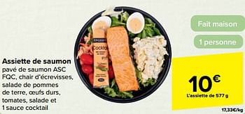 Promotions Assiette de saumon - Produit maison - Carrefour  - Valide de 27/03/2024 à 08/04/2024 chez Carrefour