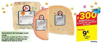 Promoties Assortiment de fromages à prix ronds - Huismerk - Carrefour  - Geldig van 27/03/2024 tot 08/04/2024 bij Carrefour