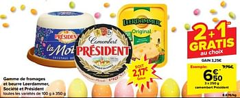Promoties Camembert président - Président - Geldig van 27/03/2024 tot 08/04/2024 bij Carrefour