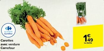 Promoties Carottes avec verdure carrefour - Huismerk - Carrefour  - Geldig van 27/03/2024 tot 08/04/2024 bij Carrefour