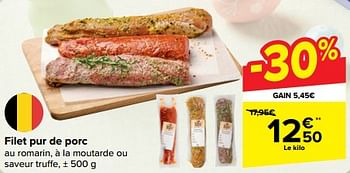Promotions Filet pur de porc - Produit maison - Carrefour  - Valide de 27/03/2024 à 08/04/2024 chez Carrefour