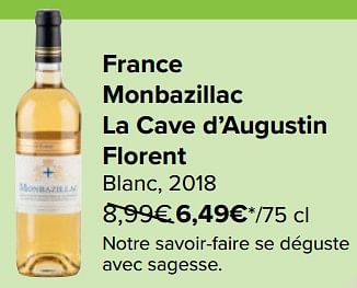 Promoties France monbazillac la cave d’augustin florent blanc - Witte wijnen - Geldig van 27/03/2024 tot 08/04/2024 bij Carrefour