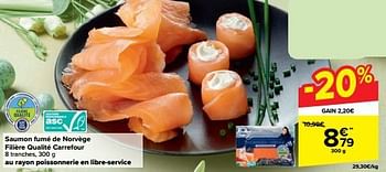 Promoties Saumon fumé de norvège filière qualité carrefour - Huismerk - Carrefour  - Geldig van 27/03/2024 tot 08/04/2024 bij Carrefour
