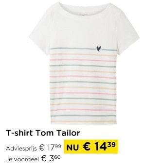 Promotions T-shirt tom tailor - Tom Tailor - Valide de 01/03/2024 à 31/03/2024 chez Molecule