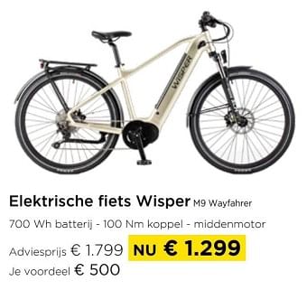 Promoties Elektrische fiets wisper m9 wayfahrer - Wisper - Geldig van 01/03/2024 tot 31/03/2024 bij Molecule