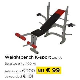 Promoties Weightbench k-sport wb7700 - Ksport - Geldig van 01/03/2024 tot 31/03/2024 bij Molecule