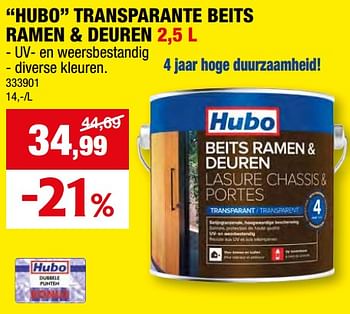 Promotions Hubo transparante beits ramen + deuren - Produit maison - Hubo  - Valide de 27/03/2024 à 07/04/2024 chez Hubo