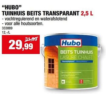 Promotions Hubo tuinhuis beits transparant - Produit maison - Hubo  - Valide de 27/03/2024 à 07/04/2024 chez Hubo
