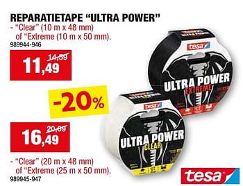 Promotions Reparatietape ultra power - Tesa - Valide de 27/03/2024 à 07/04/2024 chez Hubo