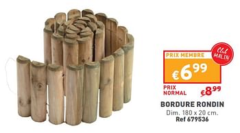Promotions Bordure rondin - Produit maison - Trafic  - Valide de 27/03/2024 à 31/03/2024 chez Trafic
