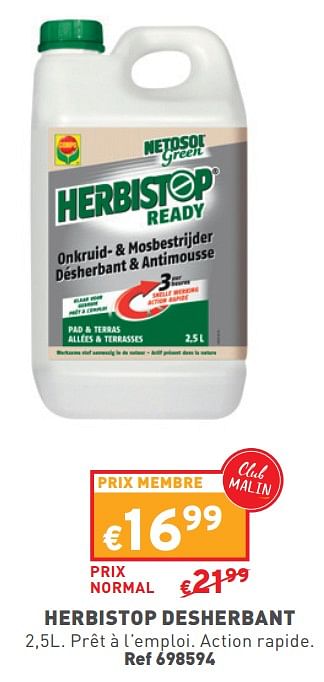 Promotions Herbistop desherbant - Compo - Valide de 27/03/2024 à 31/03/2024 chez Trafic