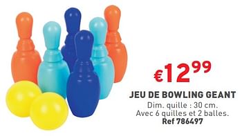 Promoties Jeu de bowling geant - Huismerk - Trafic  - Geldig van 27/03/2024 tot 31/03/2024 bij Trafic