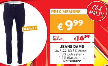 Promotions Jeans dame - Produit maison - Trafic  - Valide de 27/03/2024 à 31/03/2024 chez Trafic