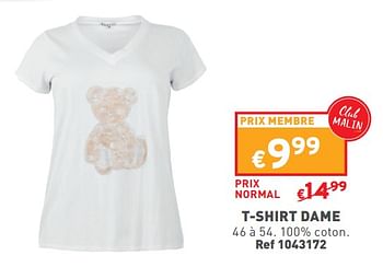 Promotions T-shirt dame - Produit maison - Trafic  - Valide de 27/03/2024 à 31/03/2024 chez Trafic