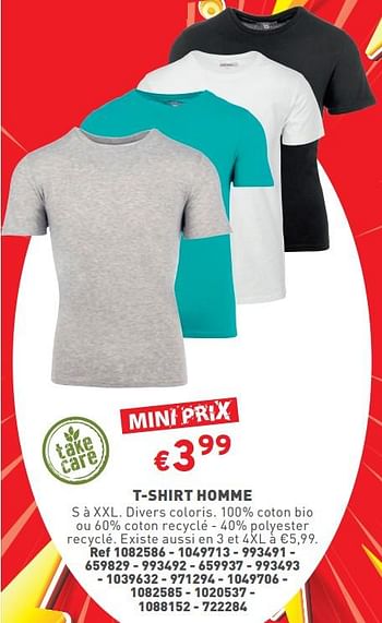 Promoties T-shirt homme - Huismerk - Trafic  - Geldig van 27/03/2024 tot 31/03/2024 bij Trafic