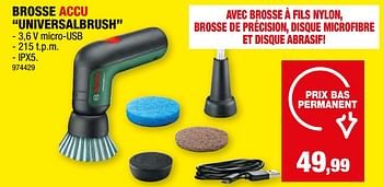Promotions Bosch brosse accu universalbrush - Bosch - Valide de 27/03/2024 à 07/04/2024 chez Hubo