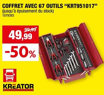 Promotions Coffret avec 67 outils krt951017 - Kreator - Valide de 27/03/2024 à 07/04/2024 chez Hubo