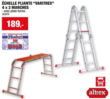 Promoties Échelle pliante varitrex - Altrex - Geldig van 27/03/2024 tot 07/04/2024 bij Hubo
