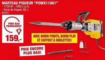 Promoties Powerplus marteau piqueur powx11861 - Powerplus - Geldig van 27/03/2024 tot 07/04/2024 bij Hubo