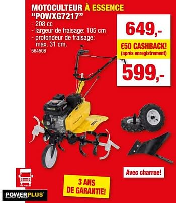 Promotions Powerplus motoculteur à essence powxg7217 - Powerplus - Valide de 27/03/2024 à 07/04/2024 chez Hubo