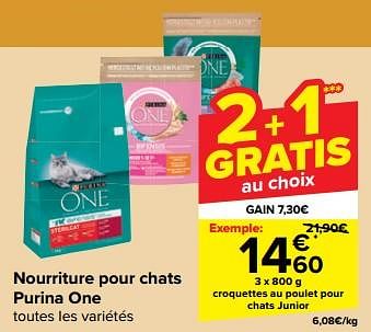 Promoties Croquettes au poulet pour chats junior - Purina - Geldig van 27/03/2024 tot 08/04/2024 bij Carrefour