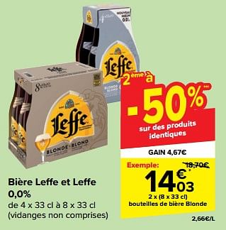 Promoties Bouteilles de bière blonde - Leffe - Geldig van 27/03/2024 tot 08/04/2024 bij Carrefour