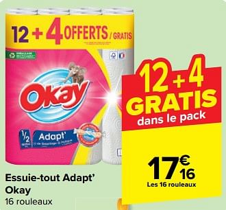Promotions Essuie-tout adapt’ okay - Okay - Valide de 27/03/2024 à 08/04/2024 chez Carrefour