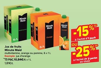 Promoties Jus d’orange - Minute Maid - Geldig van 27/03/2024 tot 08/04/2024 bij Carrefour