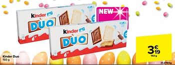 Promotions Kinder duo - Kinder - Valide de 27/03/2024 à 08/04/2024 chez Carrefour