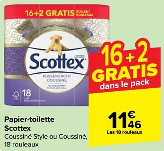 Promoties Papier-toilette scottex - Scottex - Geldig van 27/03/2024 tot 08/04/2024 bij Carrefour
