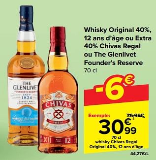 Promotions Whisky chivas regal original - Chivas Regal - Valide de 27/03/2024 à 08/04/2024 chez Carrefour