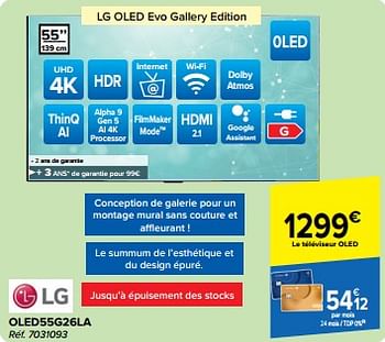 Promoties Lg oled-tv oled55g26la - LG - Geldig van 27/03/2024 tot 08/04/2024 bij Carrefour