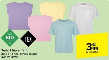 Promoties T-shirt bio enfant - Tex - Geldig van 27/03/2024 tot 08/04/2024 bij Carrefour