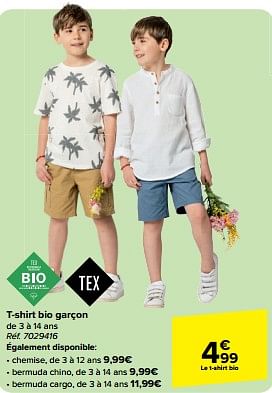 Promotions T-shirt bio garçon - Tex - Valide de 27/03/2024 à 08/04/2024 chez Carrefour