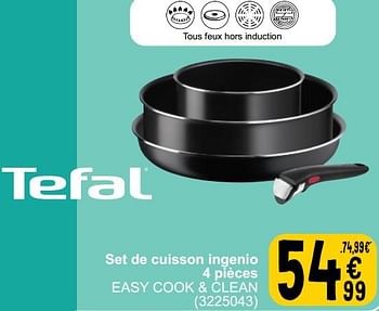 Promoties Set de cuisson ingenio 4 pièces easy cook + clean - Tefal - Geldig van 26/03/2024 tot 08/04/2024 bij Cora