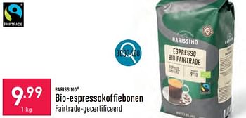 Promotions Bio-espressokoffiebonen - BARISSIMO - Valide de 02/04/2024 à 05/04/2024 chez Aldi