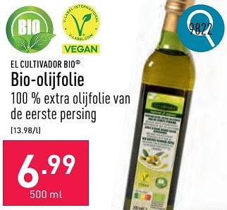 Promotions Bio-olijfolie - El Cultivador - Valide de 02/04/2024 à 05/04/2024 chez Aldi